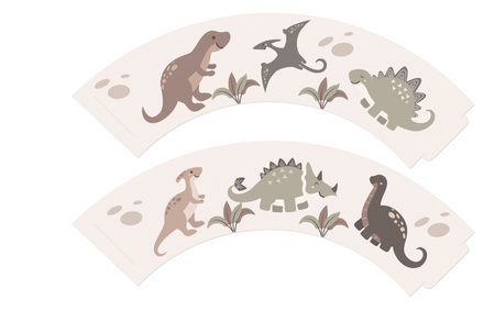 PAPILOTKI NA BABECZKI DINOZAURY 6 SZT