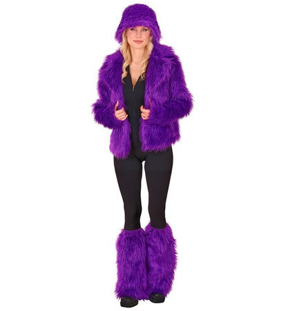 OCIEPLACZE NA NOGI FIOLETOWE FUTRZASTE