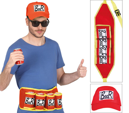 CZAPKA I PAS CZERWONY NA NAPOJE