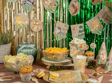 CZAPECZKI PAPIEROWE LEŚNE ZWIERZĄTKA 6 SZT.