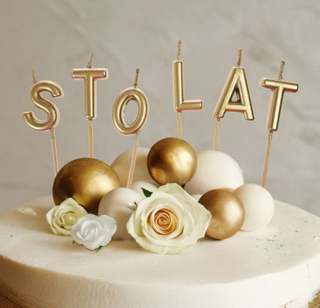 ŚWIECZKI URODZINOWE STO LAT ZŁOTE 