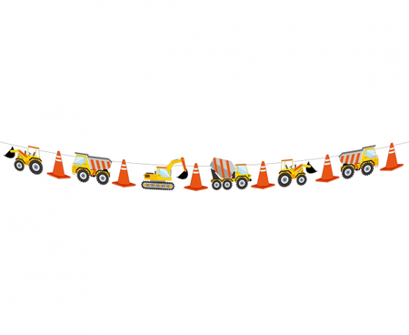 GIRLANDA PAPIEROWA PLAC BUDOWY  DŁUGOŚĆ 360CM