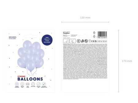 BALONY STRONG 30 CM PASTELOWE LILIOWE 10 SZT
