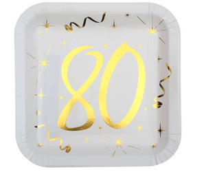 TALERZYKI PAPIEROWE ZŁOTA 80 23 X 23 CM 10 SZT.