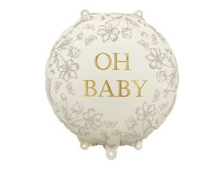 BALON FOLIOWY OH BABY BEŻOWY 35 CM 1 SZT