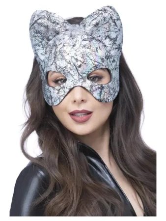 MASKA SREBRNEGO METALICZNEGO KOTA