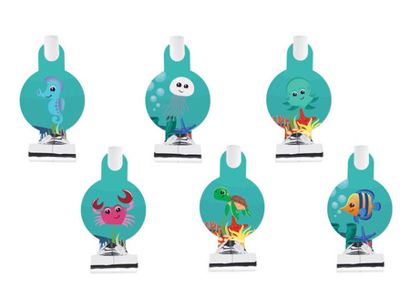 TRĄBKI URODZINOWE PODWODNY ŚWIAT 6 SZT