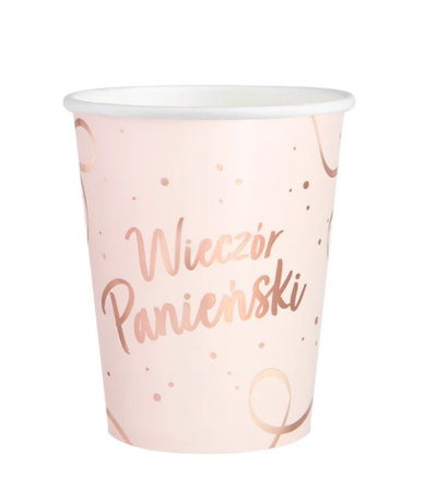 KUBECZKI WIECZÓR PANIEŃSKI RÓŻOWE ZŁOTO 6 SZT 220 ML