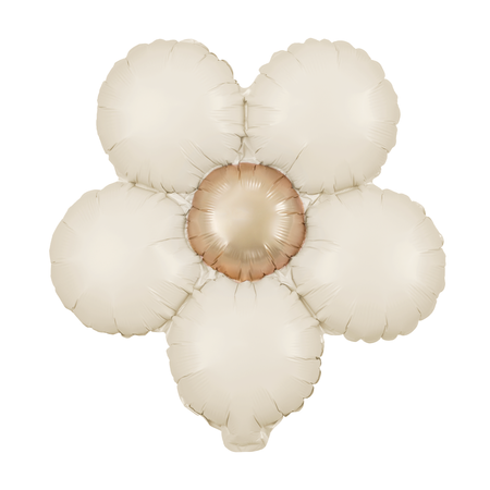 BALON FOLIOWY KWIAT KREMOWY MATOWY 45 CM 3 SZT.