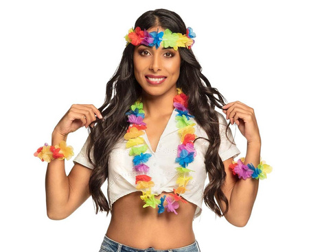 Zestaw Hawajski (naszyjnik, wianek na głowę, opaska na ręke) hawaje