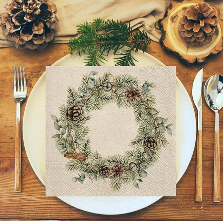 SERWETKI PAPIEROWE WIENIEC ŚWIĄTECZNY 33 X 33 CM