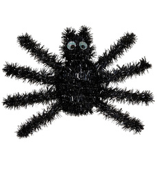 CZARNY PAJĄK 36 X 22 CM OZDOBA DEKORACJA HALLOWEEN