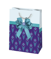 TORBA PREZENTOWA KOKARDA NIEBIESKO-FIOLETOWA 34,5X48X13 CM