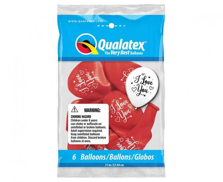 BALON LATEKSOWY CZERWONY I LOVE YOU