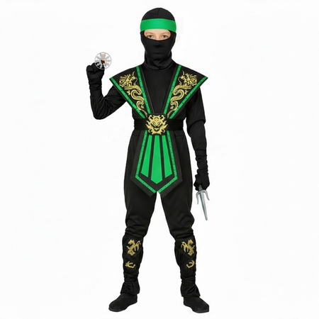 ZESTAW: STRÓJ NINJA ZIELONY 128 + ZESTAW NINJA 4 EL