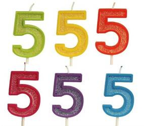 ŚWIECZKA URODZINOWA CYFRA 5 MULTIKOLOR