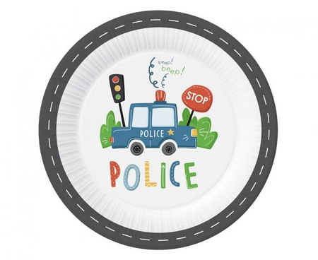 ZESTAW POLICE POLICJA TALERZYKI+KUBECZKI
