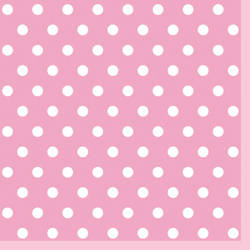 SERWETKI RÓŻOWE W KROPKI 33 X 33 CM