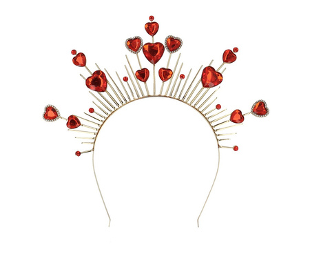 Diadem metalowy Juliette opaska z sercami serduszkami walentynki miłość