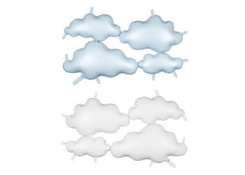 BALON FOLIOWY DWUSTRONNE CHMURKI 99 X 52 CM