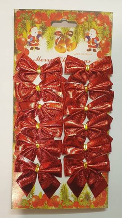 KOKARDKI 12 SZT CZERWONE