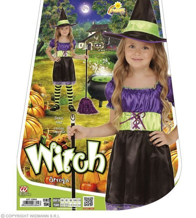 STRÓJ CZAROWNICY FIOLETOWO-CZARNY