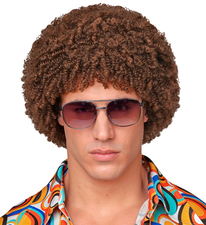 PERUKA AFRO LOCZKI BRĄZOWA