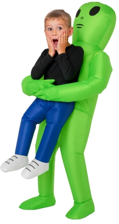 STRÓJ DZIECIĘCY DMUCHANY KOSMITA TRZYMAJĄCY DZIECKO