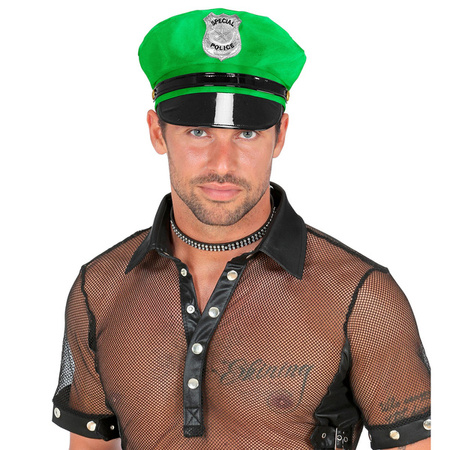 CZAPKA POLICYJNA POLICJANTA NEONOWY ZIELONY 