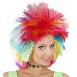 PERUKA GWIAZDA ROCKA KOLOROWA