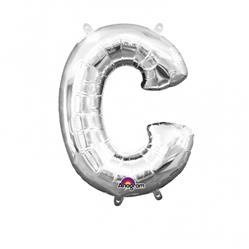 BALON FOLIOWY 22cm x 33cm LITERA C + SŁOMKA