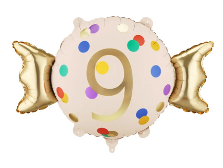 BALON FOLIOWY CUKIEREK 9 CYFRA 61 X 37 CM