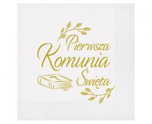 Serwetki Pierwsza Komunia Święta (biblia), certyfikat FSC, 33x33 cm/ 20 szt.