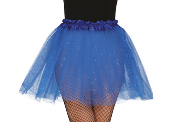 SPÓDNICZKA CIEMNA NIEBIESKA Z DROBINKAMI TIUL 40 CM