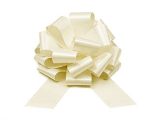 KOKARDA DEKORACYJNA ZŁAMA BIEL 30 CM