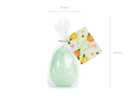 ŚWIECA JAJKO JASNOZIELONA 10 CM