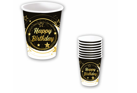 KUBECZKI URODZINOWE HAPPY BIRTHDAY 6 SZT