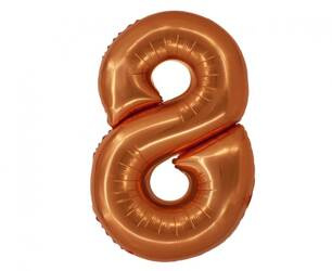 BALON FOLIOWY CYFRA 8 MIEDZIANA 76 CM