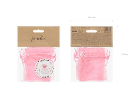 WORECZKI Z ORGANZY RÓŻOWE 10 CM 10 SZT