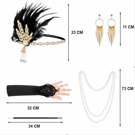 ZESTAW RETRO DAMSKI ZŁOTY 5 EL.