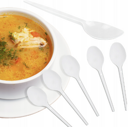 ŁYŻKI WIELORAZOWE BIAŁE 18 CM 8 SZT