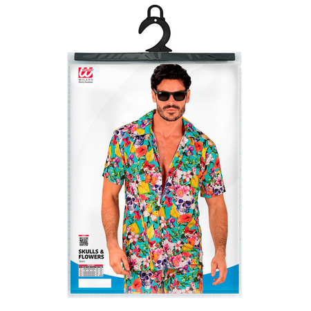 KOSZULA MĘSKA HAWAJE KOLOROWA CZASZKI