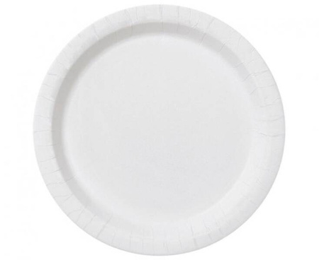 TALERZYKI PAPIEROWE BIAŁE 23 CM 8 SZT
