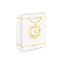 TOREBKA NA PREZENT KOMUNIA ŚWIĘTA IHS BIAŁO-ZŁOTA