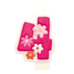 ŚWIECZKA CYFRA 4 RÓŻOWA