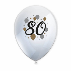 BALONY LATEKSOWE 80 URODZINY 30 CM 6 SZT