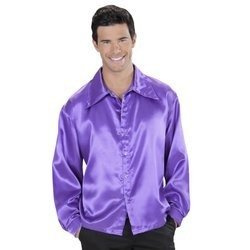 KOSZULA MĘSKA SATYNOWA FIOLETOWA