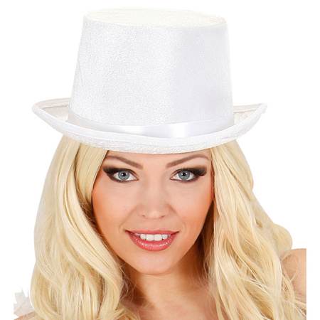 KAPELUSZ CYLINDER BIAŁY