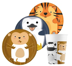 ZESTAW ZOO ZWIERZĘTA TALERZYKI+KUBECZKI