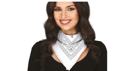 BANDANA KOWBOJSKA BIAŁA CHUSTA